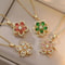Gold Color Light Chrismas Zircon Flower Women Pendant Necklace High Sense Chain Jewelry Party And G 0