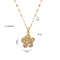 Gold Color Light Chrismas Zircon Flower Women Pendant Necklace High Sense Chain Jewelry Party And G 4