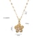 Gold Color Light Chrismas Zircon Flower Women Pendant Necklace High Sense Chain Jewelry Party And G 4