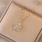 Gold Color Light Chrismas Zircon Flower Women Pendant Necklace High Sense Chain Jewelry Party And G 7