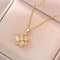Gold Color Light Chrismas Zircon Flower Women Pendant Necklace High Sense Chain Jewelry Party And G 8