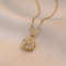 Gold Color Light Chrismas Zircon Flower Women Pendant Necklace High Sense Chain Jewelry Party And G 10