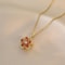 Gold Color Light Chrismas Zircon Flower Women Pendant Necklace High Sense Chain Jewelry Party And G 11