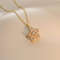 Gold Color Light Chrismas Zircon Flower Women Pendant Necklace High Sense Chain Jewelry Party And G 14