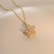 Gold Color Light Chrismas Zircon Flower Women Pendant Necklace High Sense Chain Jewelry Party And G 14