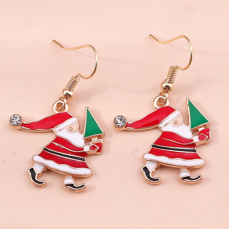 Merry Christmas Drop Earrings New Fashion Mix Styles Santa Deer Christmas Tree Dangle Earrings For 13