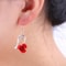 Red Rose Drop Earrings New Fashion Jewelry Women Vintage Rhinestone Dangle Flowers Earring Engageme 4