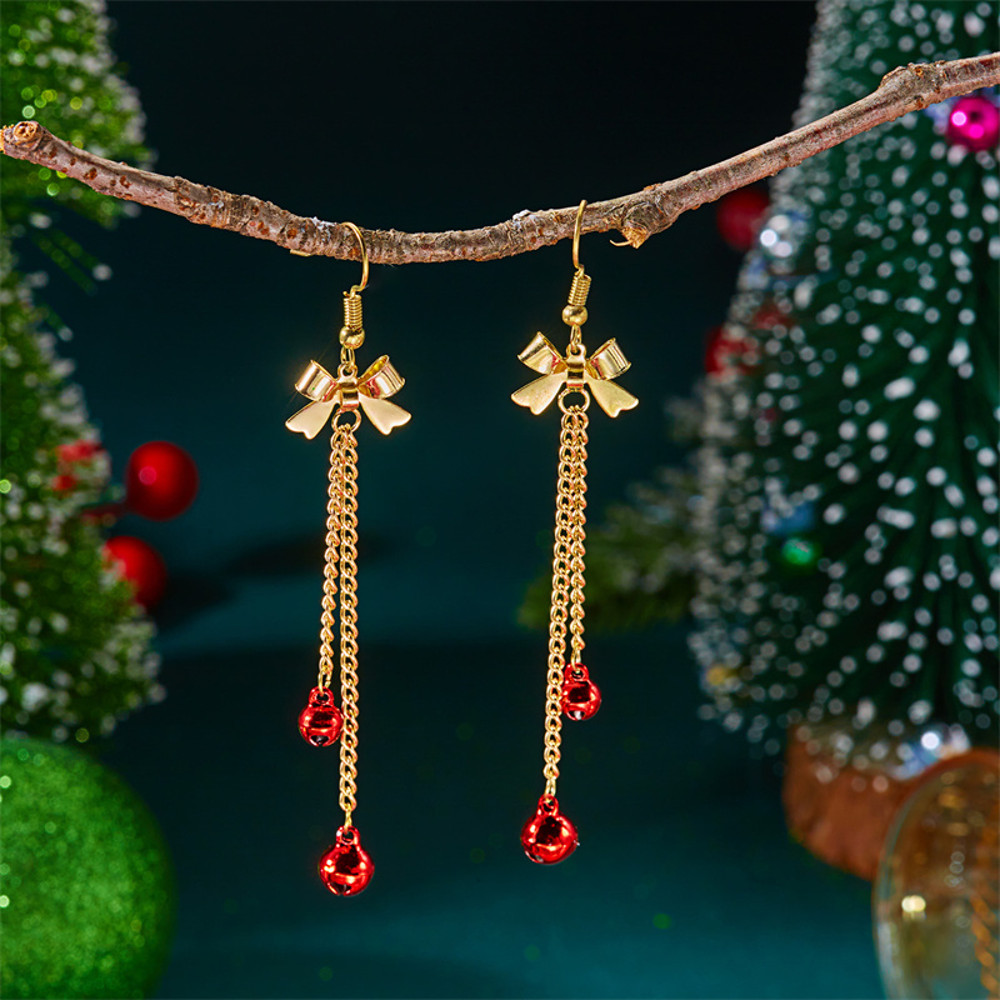 Cute Snowman, Colorful Crystal Zircon, Dangle Earrings For Women, Christmas Tree Snowflake Bow, Xmas New Year Party Gift