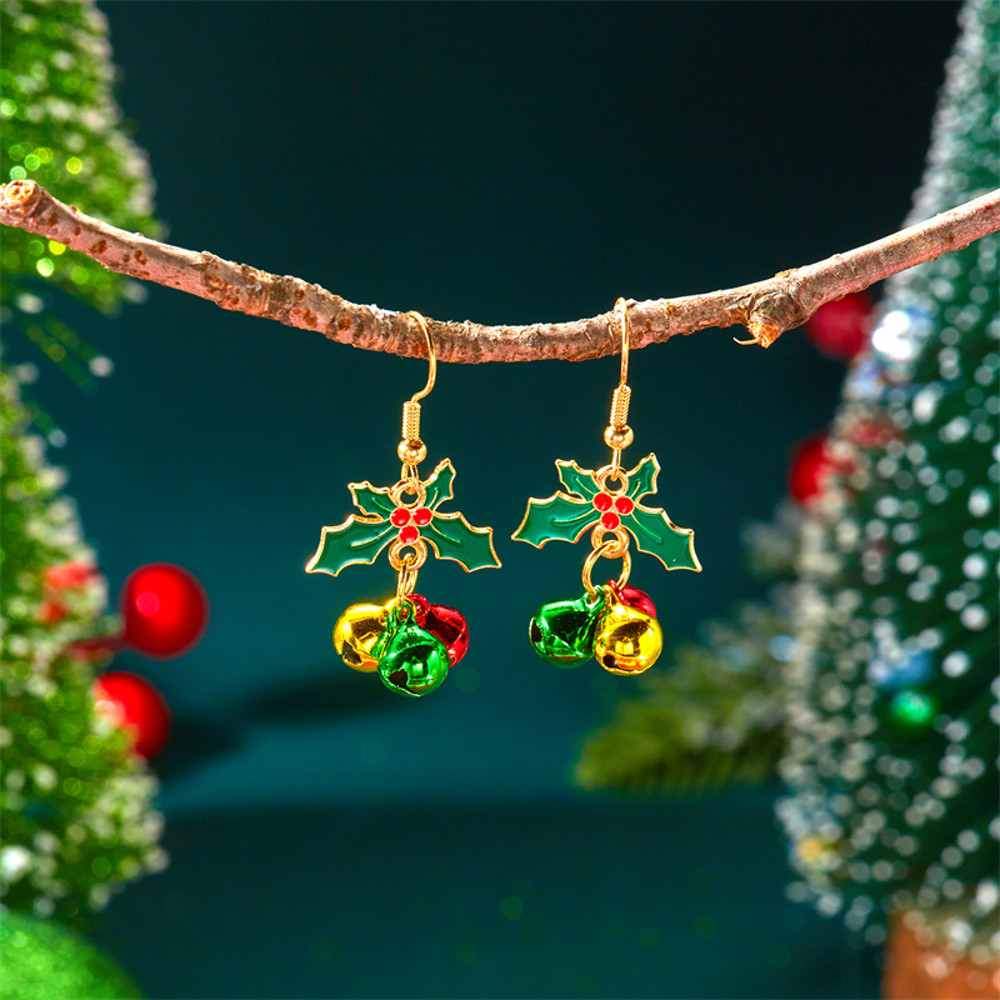 Cute Snowman, Colorful Crystal Zircon, Dangle Earrings For Women, Christmas Tree Snowflake Bow, Xmas New Year Party Gift