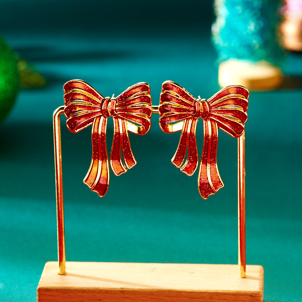 Cute Snowman, Colorful Crystal Zircon, Dangle Earrings For Women, Christmas Tree Snowflake Bow, Xmas New Year Party Gift