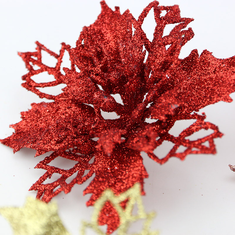 Artificial Christmas Tree Glitter Flower Decorations Xmas Ornaments New Year Gift 5