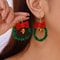 Women Jewelry Christmas Tree Bell Earrings Fashion Red Green Xmas Stud Wreath Star Bowknot Dangle D 0
