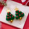 Women Jewelry Christmas Tree Bell Earrings Fashion Red Green Xmas Stud Wreath Star Bowknot Dangle D 7