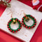 Women Jewelry Christmas Tree Bell Earrings Fashion Red Green Xmas Stud Wreath Star Bowknot Dangle D 8