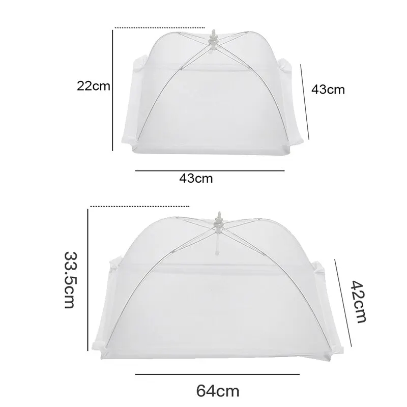 Washable Folding Food Cover Mesh, Insect Proof Protective Dish Cover, Durable Plastic Table Food Shield