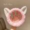 Cute Soft Hair Bow Headband Coral Plush Hairband Cat Makeup Wash Face Bandage For Girls 6