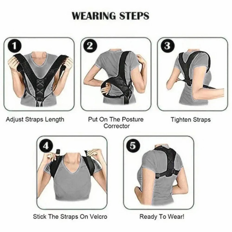 Unisex Back Posture Correction Belt Breathable Body Shaping Support For Better Sitting Hunchback Pr