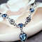 Blue Crystal Heart Charm Bracelet For Women Silver Color Lucky Pulseras Bracelet Bridal Wedding Eng 0