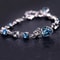 Blue Crystal Heart Charm Bracelet For Women Silver Color Lucky Pulseras Bracelet Bridal Wedding Eng 1