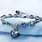 Blue Crystal Heart Charm Bracelet For Women Silver Color Lucky Pulseras Bracelet Bridal Wedding Eng 3