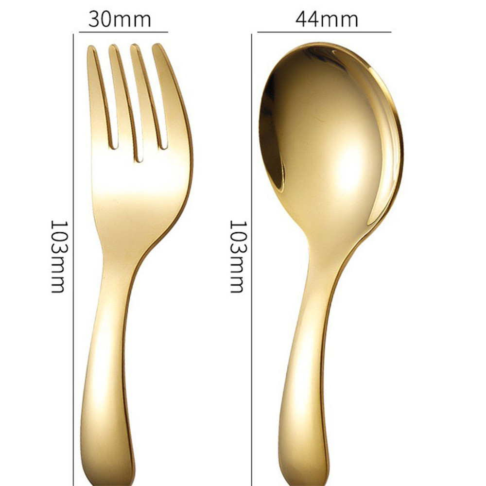 Portable Stainless Steel Tableware, Outdoor Tourism Spoon and Fork Set, Children's Dessert Utensils for Travel