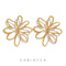 Gold Plated Hollow Flower Earrings, Stainless Steel, Delicate Timeless Jewelry for Daily Wear