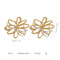 Gold Plated Hollow Flower Earrings, Stainless Steel, Delicate Timeless Jewelry for Daily Wear