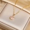 Pink Romantic Cute Necklace Stainless Steel Pendant For Women Korean Fashion Sexy Clavicle Chain Je 0