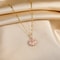 Pink Romantic Cute Necklace Stainless Steel Pendant For Women Korean Fashion Sexy Clavicle Chain Je 5
