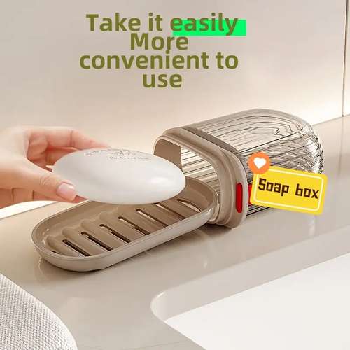 Lid Sealed and Drainable Portable, Travel Soap Box, Creative Small Soap Box for Business Trip