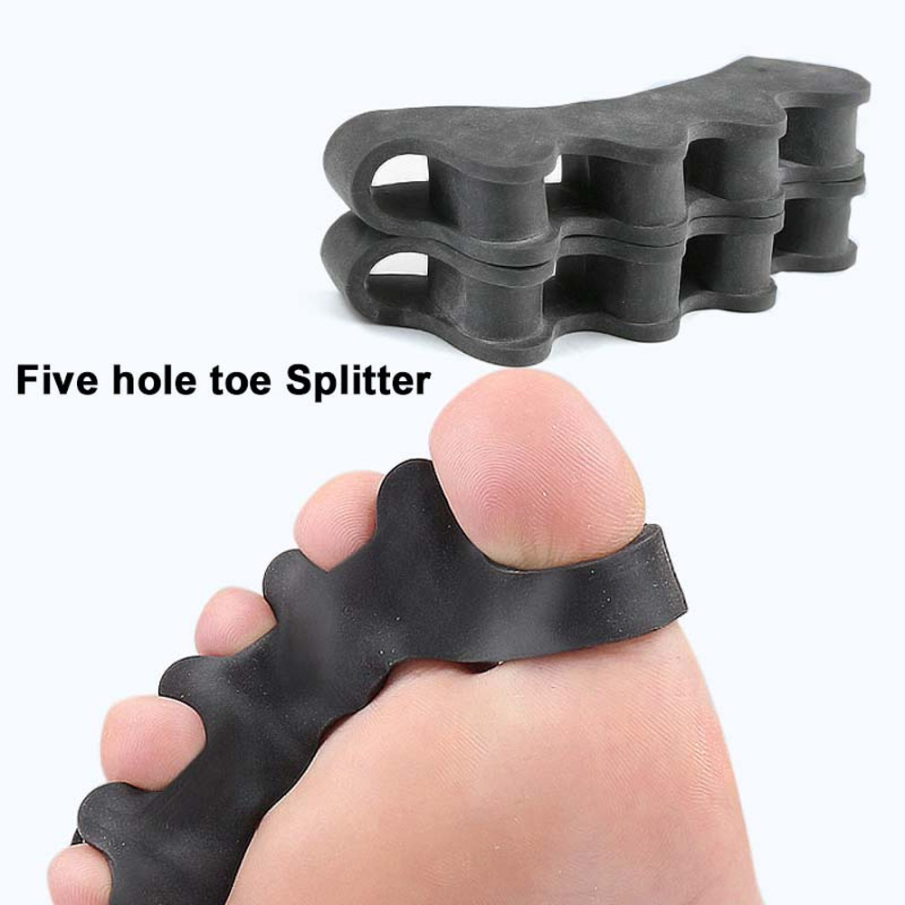 Toe Separator Silicone One Pair Separation Five Holes Clip Foot Finger Guard Valgus Toe Corrector 3