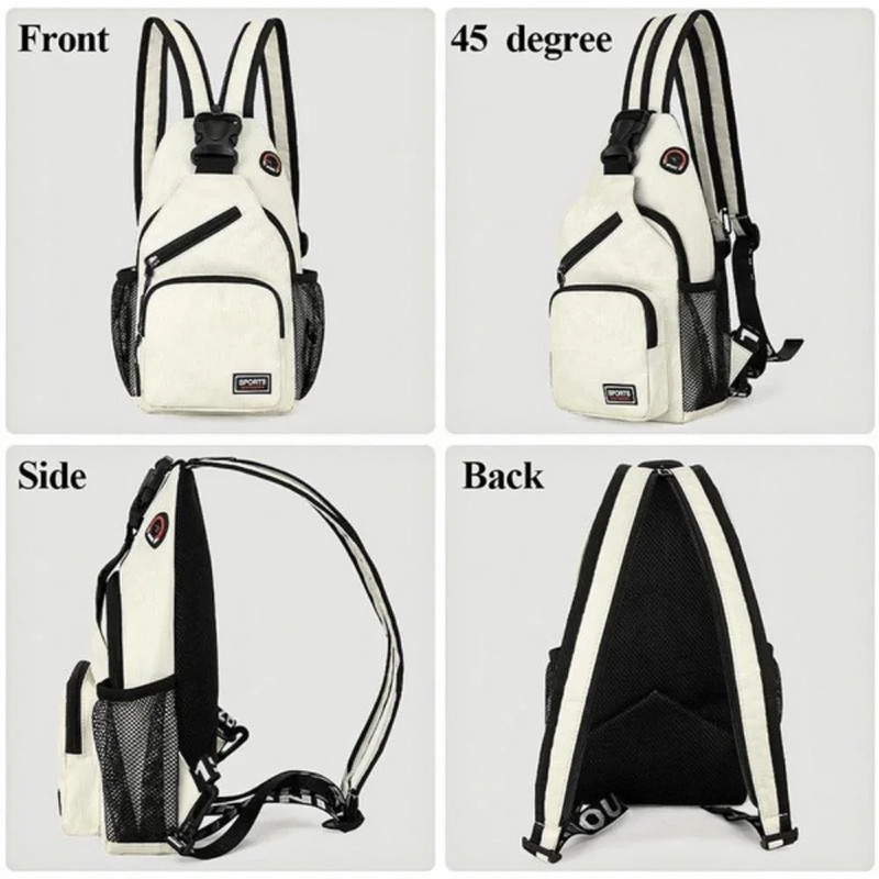 Multifunctional Mens And Womens KISMIS Messenger Shoulder Travel Backpack Chest Bag With Headphone 3