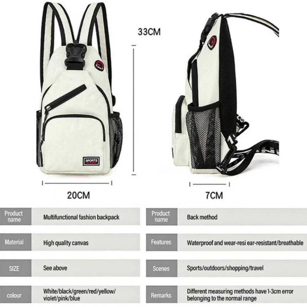 Multifunctional Mens And Womens KISMIS Messenger Shoulder Travel Backpack Chest Bag With Headphone 4