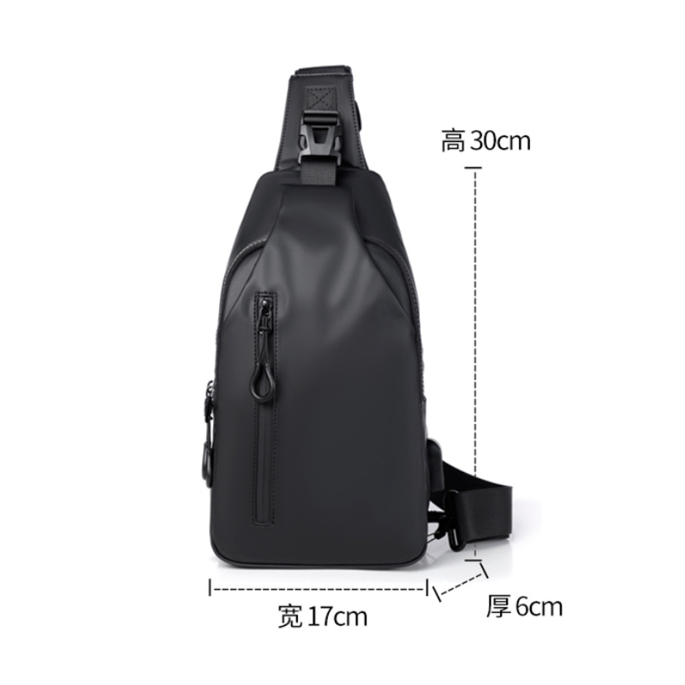 Mens Cross Bag Multifunctional Chest Bag Adjustable Shoulder Strap USB Charging Port Daily Commutin 2