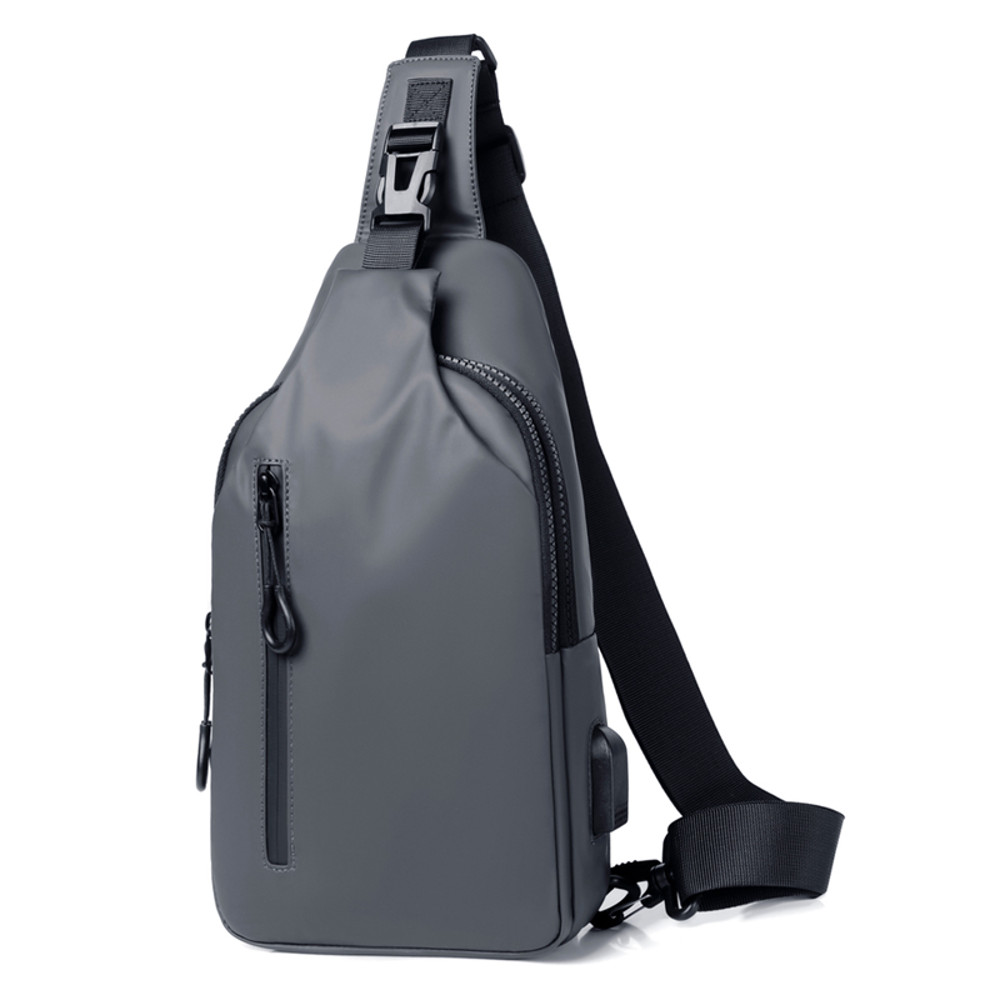 Mens Cross Bag Multifunctional Chest Bag Adjustable Shoulder Strap USB Charging Port Daily Commutin 5