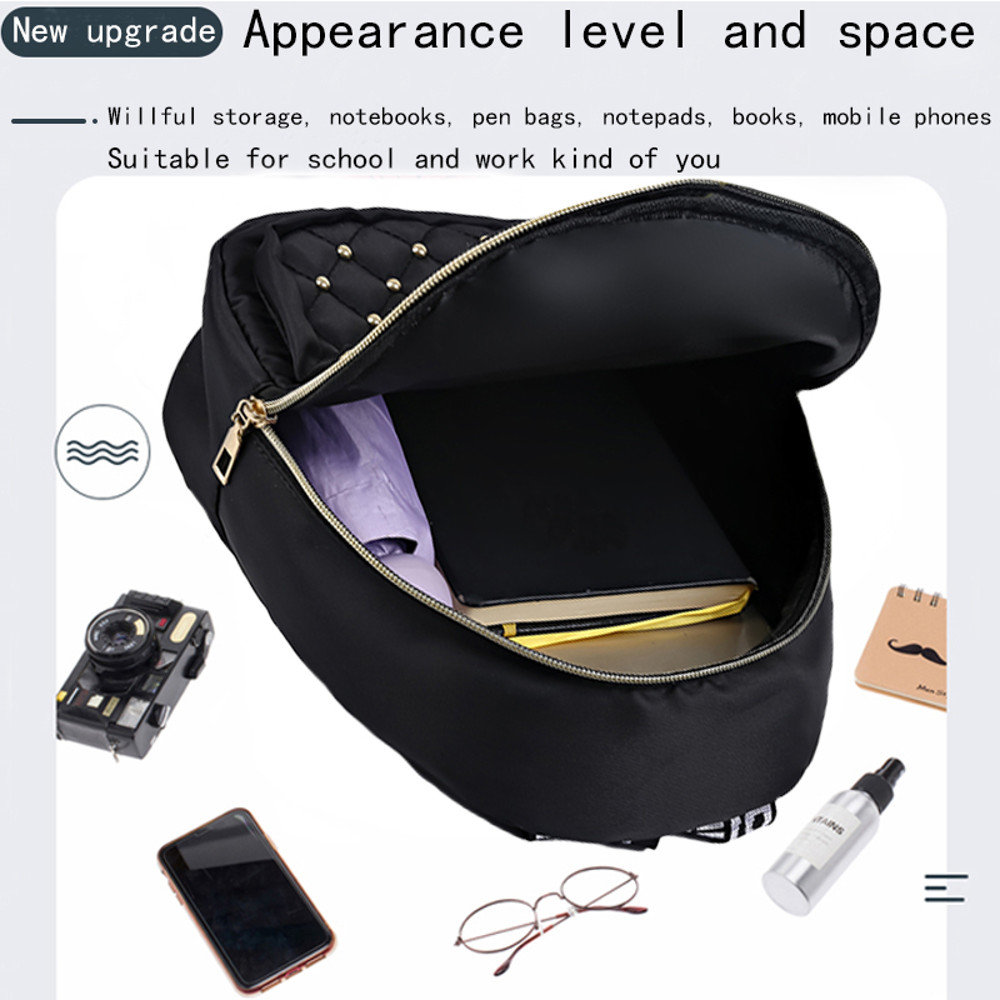 New style, double shoulder bag for women, fashionable travel bag, diamond-shaped embroidery rivet, casual and versatile