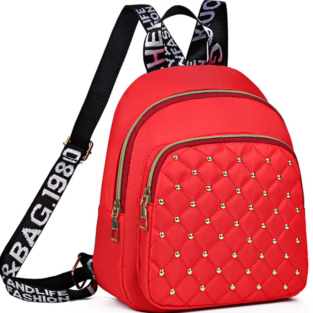 New style, double shoulder bag for women, fashionable travel bag, diamond-shaped embroidery rivet, casual and versatile