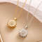 Stainless Steel Zircon Necklace, Trendy Rotation Spin Sunflower, Metal Crystal Jewelry, Birthday Party Gifts for Women