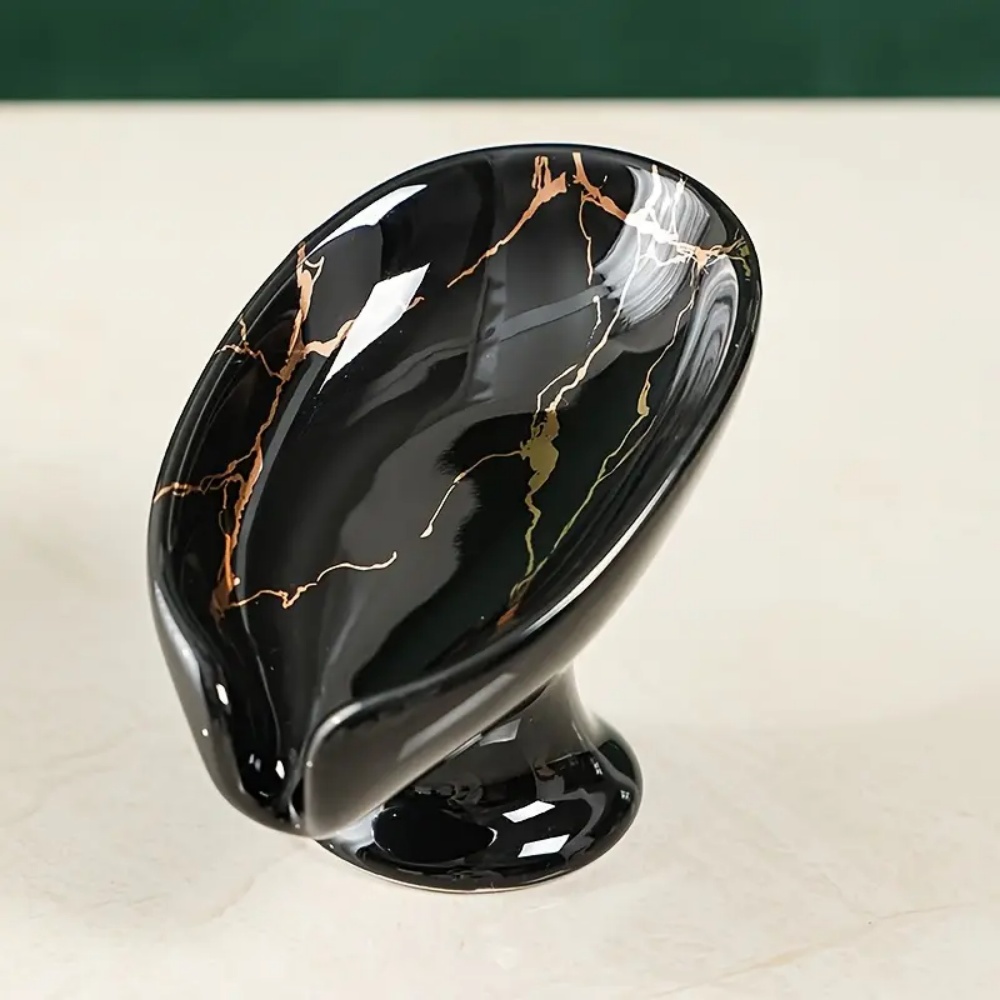 Soap Holder Bathroom, Ceramic Leay Shower, Shape Box Water Guide Hole, Storage Plate