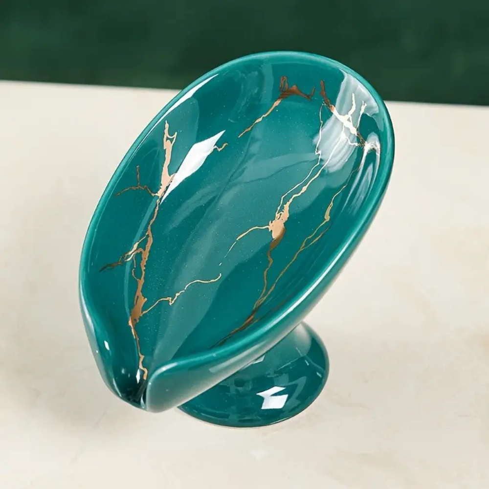 Soap Holder Bathroom, Ceramic Leay Shower, Shape Box Water Guide Hole, Storage Plate