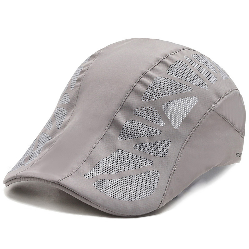 Breathable Mesh Quick Drying Summer Mens Sports Sun Hats Boina Golf Hat Fashion Solid Flat Cap 5