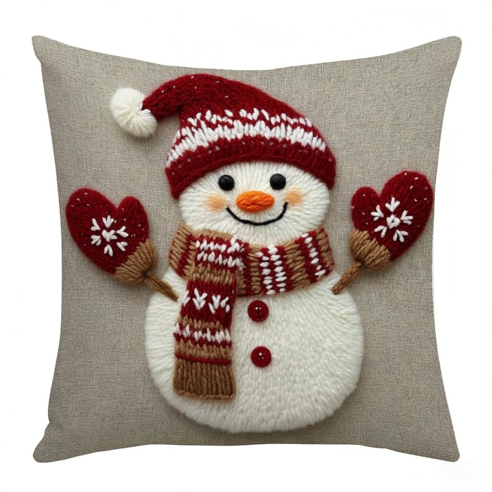 Cartoon Santa Snowman Elk Sofa Cushion Grey Red Christmas Pillowcase Merry Christmas Home Bed Car D 7