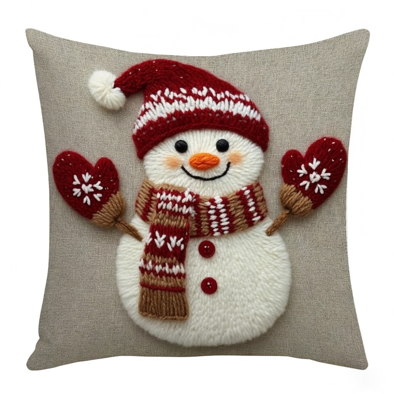 Cartoon Santa Snowman Elk Sofa Cushion Grey Red Christmas Pillowcase Merry Christmas Home Bed Car D 7