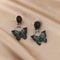 Asymmetric Korean Hollow Black Heart Earrings Drop Earrings Party Jewelry Temperament Style For Wom 3