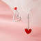 Asymmetric Korean Hollow Black Heart Earrings Drop Earrings Party Jewelry Temperament Style For Wom 9