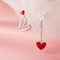 Asymmetric Korean Hollow Black Heart Earrings Drop Earrings Party Jewelry Temperament Style For Wom 9