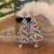 Rhinestone Zircon Xmas Tree Drop Christmas Tree Earrings For Women New Year Earrings 3