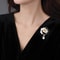 Creative Metal Brooches Stylish Camellia Imitation Pearl Women Pins Event Gifts Funny Luxury Decora 0