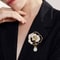 Creative Metal Brooches Stylish Camellia Imitation Pearl Women Pins Event Gifts Funny Luxury Decora 1