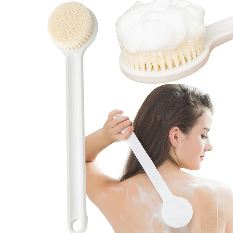 Soft Bristles Body Exfoliating Bath, Long Handle Back Brush for Shower, Skin Health Shower Back Scrubber Supplies